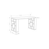 Mesa de Trabajo Color Nogal y Blanco, 140x60x75cm - Espaciosa y Versátil