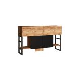 Buffet Diseño Moderno Natural-Negro con 4 Puertas - 139x43x83.5cm - Elegante Almacenamiento para Comedor