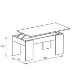 Mueble de Comedor, Color Cañón, Medidas: 230 cm (Anc) x 212 cm (Al) x 41,4 cm (Fon) + Mesa Centro Elevable 45,2x100x50