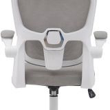 Silla de Oficina Ergonómica en Tejido 3D Gris con Reposacabezas Regulable y Refuerzo Lumbar - Medidas 65x55x114-124 cm
