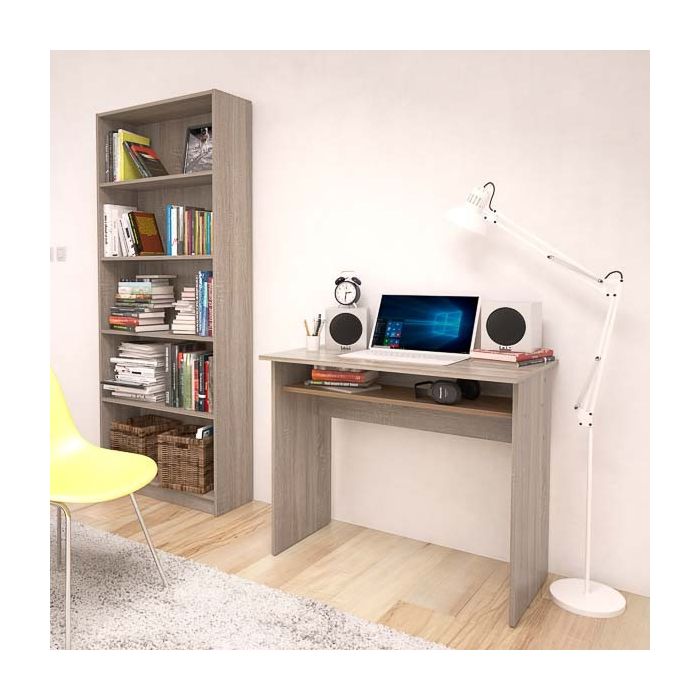 Mesa Escritorio | Mesa de Estudio | Contiene Bandeja | Color Roble | Medidas: 90 x 74 x 50 cm